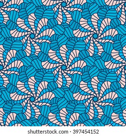 Hand drawn seamless pattern with floral elements. Colorful ethnic background. Pattern can be used for fabric, wallpaper or wrapping.