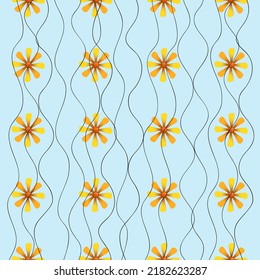 Hand drawn seamless pattern flower background