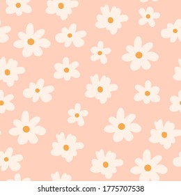 Hand drawn seamless pattern with flowers. Template for design fabric, backgrounds, wrapping paper, package, covers