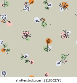 Hand drawn seamless pattern with flowers and butterflies. Perfect for T-shirt, postcard, party invitation and print. Doodle vector illustration for decor and design.



