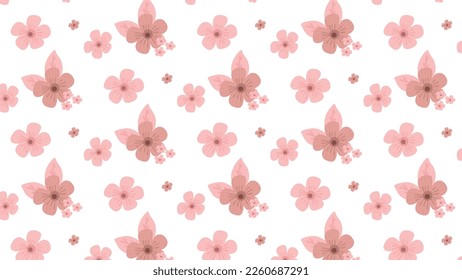 Hand drawn seamless pattern with flowers