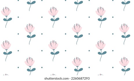 Patrón sin fisuras dibujado a mano con flores