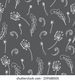 hand drawn seamless pattern with flowers