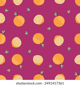 Hand drawn seamless pattern with fresh lemons. Colorful summer wallpaper . Citrus fruits collection. Vector background. Good for printing.