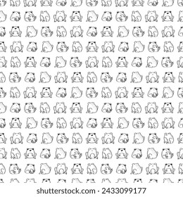 Hand Drawn Seamless Pattern Frog