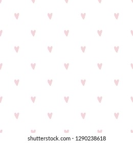 Hand drawn seamless pattern with hearts. Vector