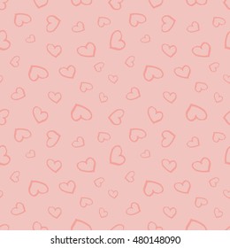 Hand drawn seamless pattern with hearts. Abstract heart background. Vector illustration.