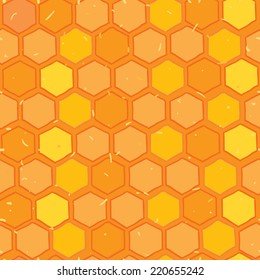 Hand drawn seamless pattern with honeycomb