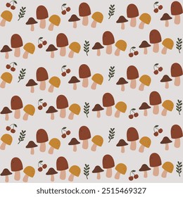 Hand drawn seamless pattern illustration of cute autumn holiday. Pastel hand drawn concept. For wallpaper, texture, background, gift wrap, print, background, textile, card