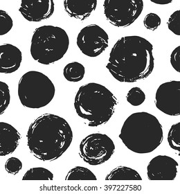Hand drawn seamless pattern with ink spots texture