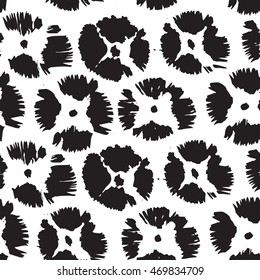 Hand drawn seamless pattern with ink prints