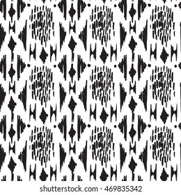 Hand drawn seamless pattern with ink prints