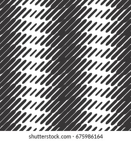 Hand Drawn Seamless Pattern With Ink Doodles. Black And White Vector Background. Endless Texture with Geometric Design