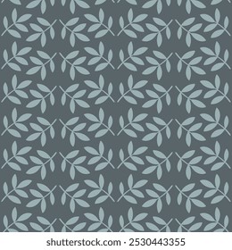 Padrão sem costura desenhado à mão com entrelaçamento de ramos em tons de pântano cinza. Lovely romântico vertical fashion print para fundo, design de férias, papel de parede, tecido