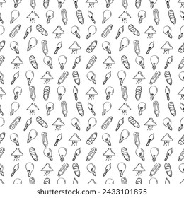 Hand Drawn Seamless Pattern Lamp