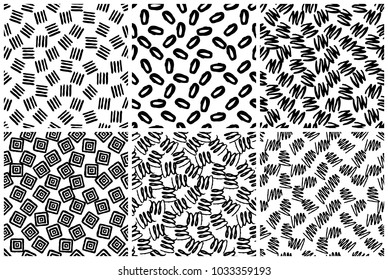 hand drawn seamless pattern made with ink