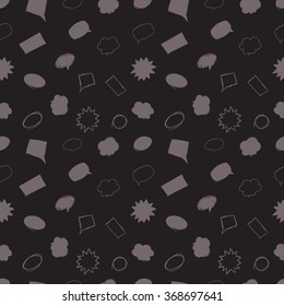 Hand drawn seamless pattern with message bubbles.