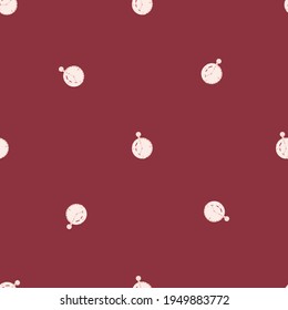 Hand drawn seamless pattern in minimalistic style with simple stopwatch print on maroon background. Decorative backdrop for fabric design, textile print, wrapping, cover. Vector illustration.