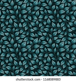 Hand drawn seamless pattern with mint leaves, peppermint, spicy herbs, kitchen texture. Doodle cooking ingredient for design package tea, wallpaper, cosmetics, textile, natural organic product.