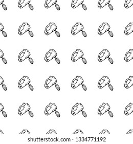 Hand Drawn seamless pattern mixer doodle. Sketch style icon. Decoration element. Isolated on white background. Flat design. Vector illustration.