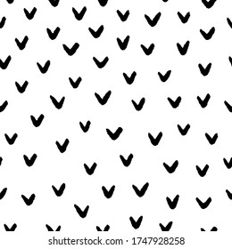 Hand drawn seamless pattern. Monochrome vector background. Design for T-shirt, textile and prints.