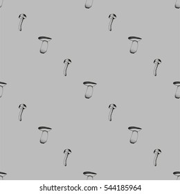 Hand drawn seamless pattern with mushrooms.