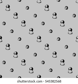 Hand drawn seamless pattern with mushrooms.