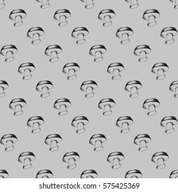 Hand drawn seamless pattern with mushrooms.
