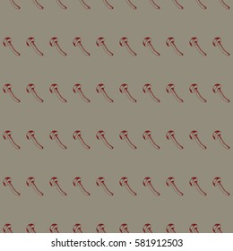 Hand drawn seamless pattern with mushrooms. Vector doodle illustration.