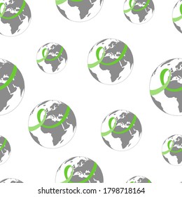 Patrón sin fisuras sobre el tema del Día Mundial de Concienciación sobre el Linfoma el 15 de septiembre. Decorado con una cinta de opciones en el mundo, símbolo de concientización sobre el Linfoma.