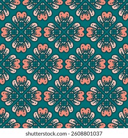 Hand drawn seamless pattern ornaments on green background.
seamless pattern for home decorating ideas and fabric printing,textile decoration,interior,clothing,packaging design or any desired idea.
