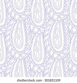 Hand drawn seamless pattern in pastel color. Background with doodle ornament. Vector illustration