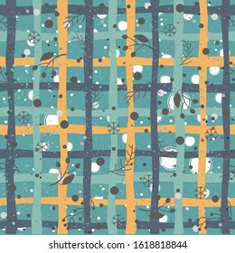 Hand Drawn Seamless Pattern with plants and berries. Artistic Creative Design. Great for backgrounds, backdrops, cars, postcards, invitations, headers, brochures, posters,wall art, flyer, etc.