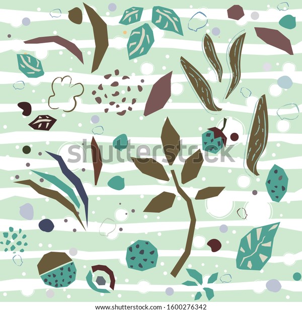 Hand Drawn Seamless Pattern with plants and berries.\
Artistic Creative Design. Great for backgrounds, backdrops, cars,\
postcards, invitations, headers, brochures, posters,wall art,\
flyer, etc.