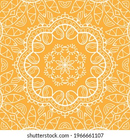 Handgezeichnet nahtloses Muster, wiederholt Spitzen-Textur für den Stoffdruck. Doodle-Linie Hintergrund mit geometrischen und floralen Elementen. Ethnische Mandala-Ornament für Stämme, Schals, Hijab-Design