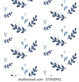 Hand drawn seamless pattern. Repetition background for textiles, packing, wrapping paper or wallpapers. Isolated vector illustration.