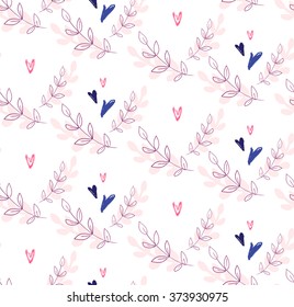 Hand drawn seamless pattern. Repetition background for textiles, packing, wrapping paper or wallpapers. Isolated vector illustration.