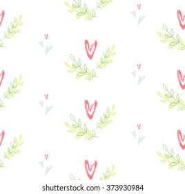 Hand drawn seamless pattern. Repetition background for textiles, packing, wrapping paper or wallpapers. Isolated vector illustration.