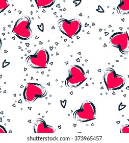 Hand drawn seamless pattern. Repetition background for textiles, packing, wrapping paper or wallpapers. Isolated vector illustration.