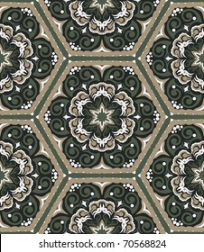 Hand drawn seamless pattern in retro style. Could be used as wallpaper, wrapping paper, textile, etc