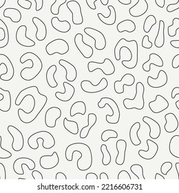 Hand drawn seamless pattern. Scribble lines motif. Scrawl doodle print. Freehand linear texture. Modern sketch background. Hand drawn amorphous outlines spots wallpaper. Vector abstract graphic