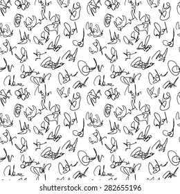 Hand drawn seamless pattern. Signature stile doodle.