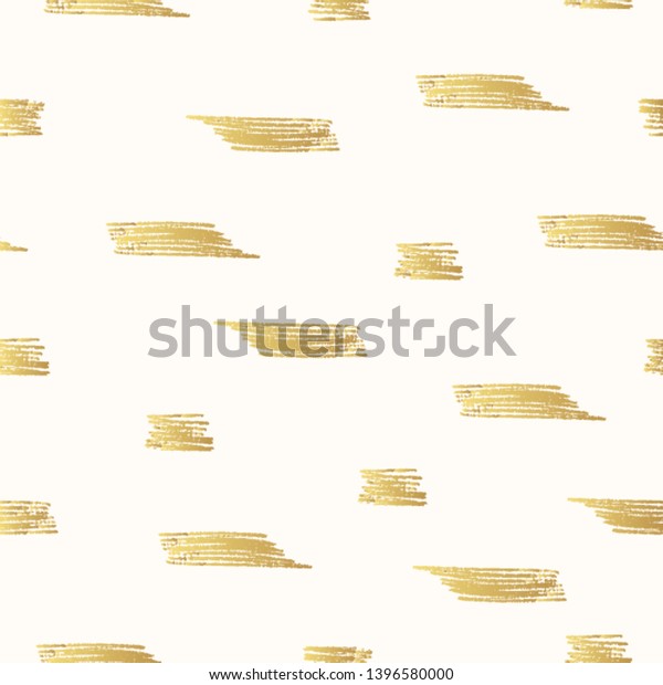 Hand drawn seamless pattern\
with simple golden pencil scribbles. Vector isolated edge\
background.