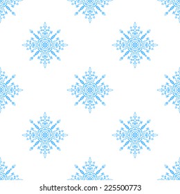 Hand drawn seamless pattern with snowflakes