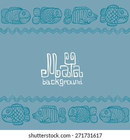 Hand drawn seamless pattern in South American Indian Style with Mayan ornament
