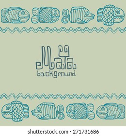 Hand drawn seamless pattern in South American Indian Style with Mayan ornament