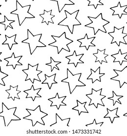 Hand drawn seamless pattern with stars