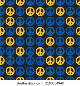 Hand drawn seamless pattern of symbol of peace. Abstract background with hand drawn doodle shapes. 