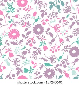 Vector Seamless Pattern Flower Bouquet Branches Stock Vector (Royalty ...