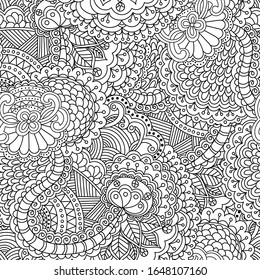 Diseño a mano sin fisuras con adorno tradicional. Indio, étnico, turkush, lema árabe. Ilustración del vector